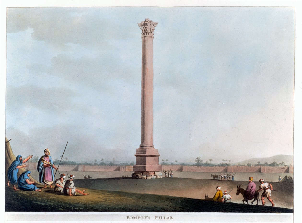 पॉम्पी का स्तंभ, अलेक्जेंड्रिया, मिस्र, 1802 द्वारा थॉमस मिल्टन