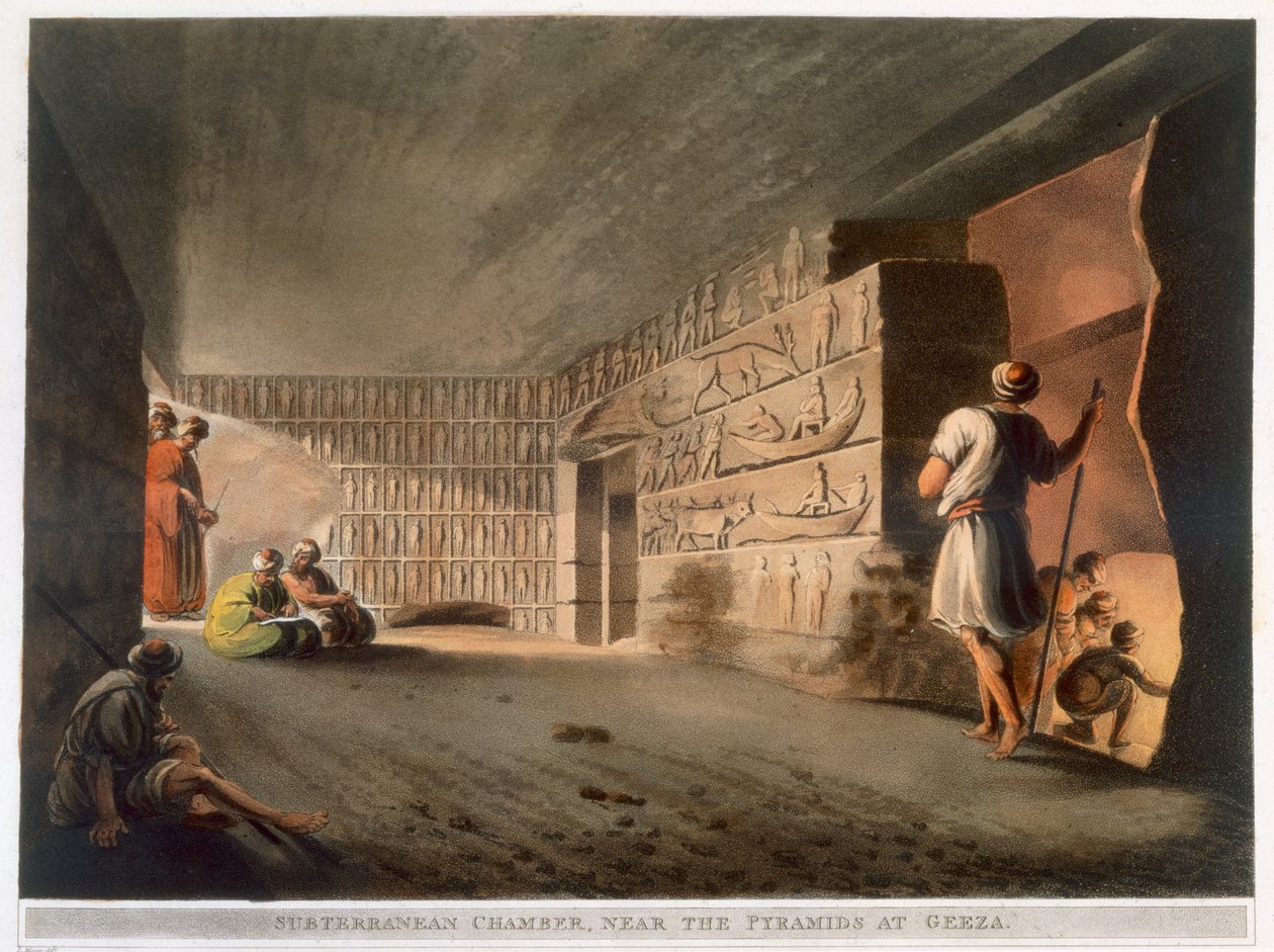 1802 में गीज़ा में पिरामिड के पास सबट्रेनियन चैंबर द्वारा थॉमस मिल्टन