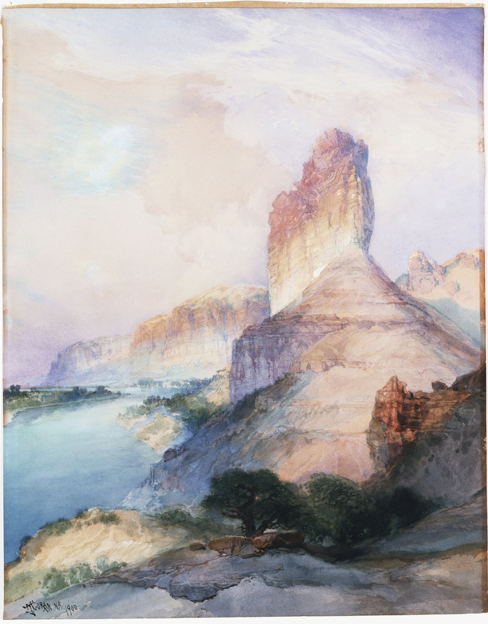 कैसल बट, ग्रीन रिवर, वायोमिंग, 1900 द्वारा थॉमस मोरन