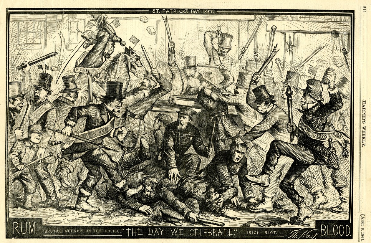 सेंट पैट्रिक दिवस, 1867 (लकड़ी की नक्काशी) द्वारा थॉमस नास्ट