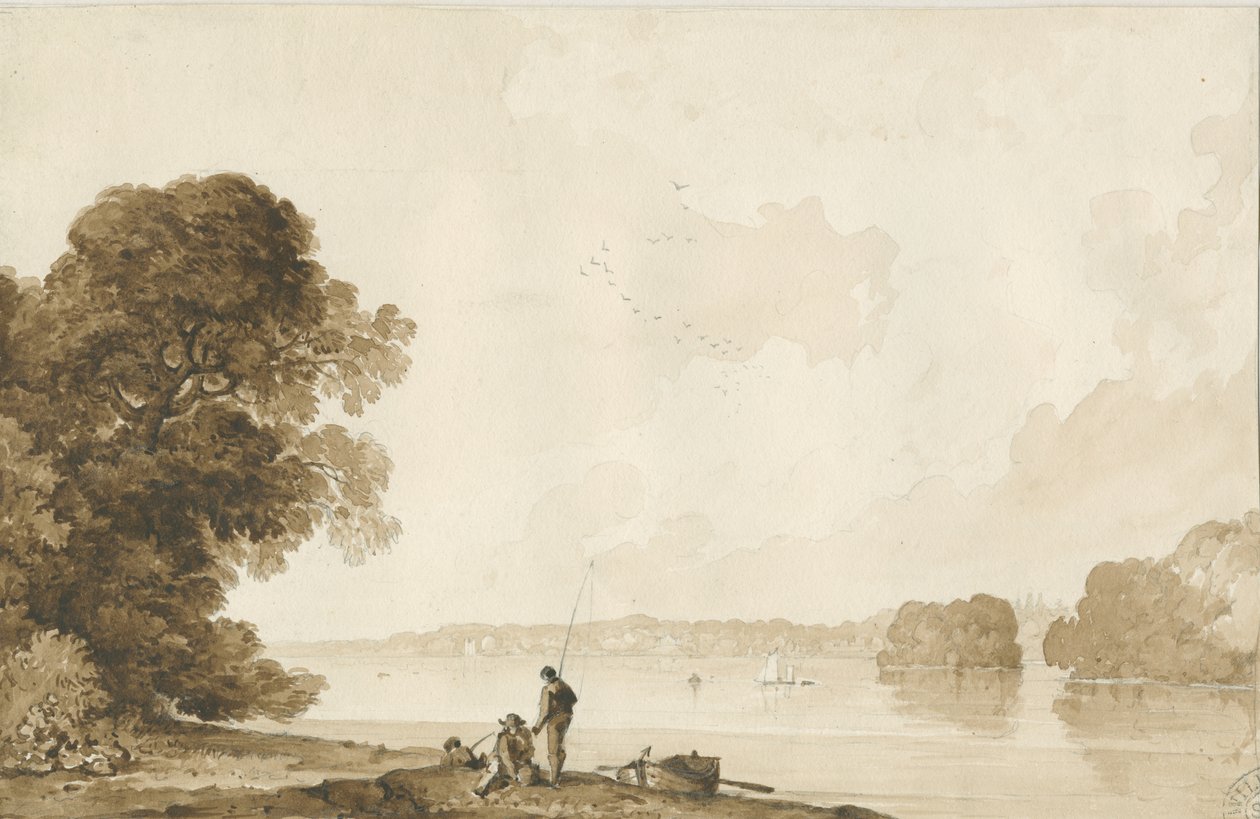 चिलिंगटन पार्क - पूल: सीपिया ड्राइंग, एनडी [1837-1838] (ड्राइंग) द्वारा थॉमस पेप्लो लकड़ी