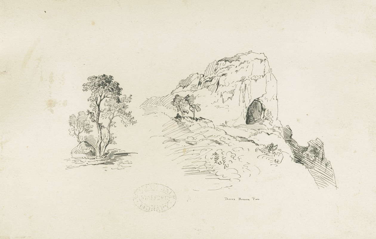 डॉवडेल - लैंडस्केप: पेन एंड इंक ड्राइंग, एनडी [1817-1845] (ड्राइंग) द्वारा थॉमस पेप्लो लकड़ी