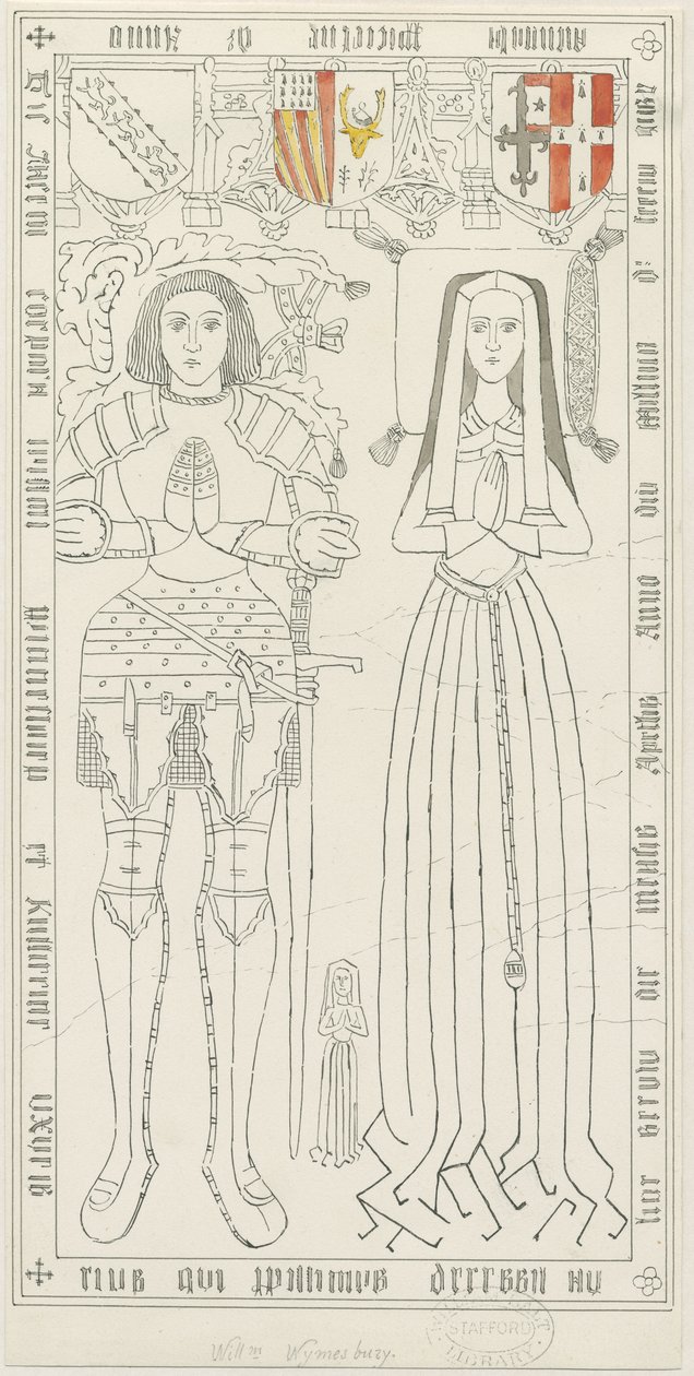 पेनक्रीज चर्च - विलियम विन्सबरी का मकबरा: पेन और इंक ड्राइंग, एनडी [1842-1845] (ड्राइंग) द्वारा थॉमस पेप्लो लकड़ी