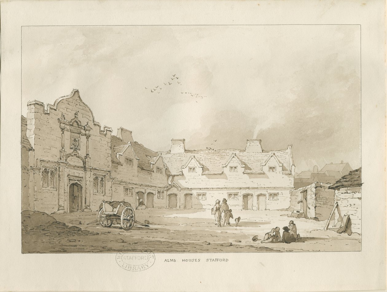 स्टैफोर्ड - आलम हाउस: सीपिया ड्राइंग, एनडी [1837] (ड्राइंग) द्वारा थॉमस पेप्लो लकड़ी