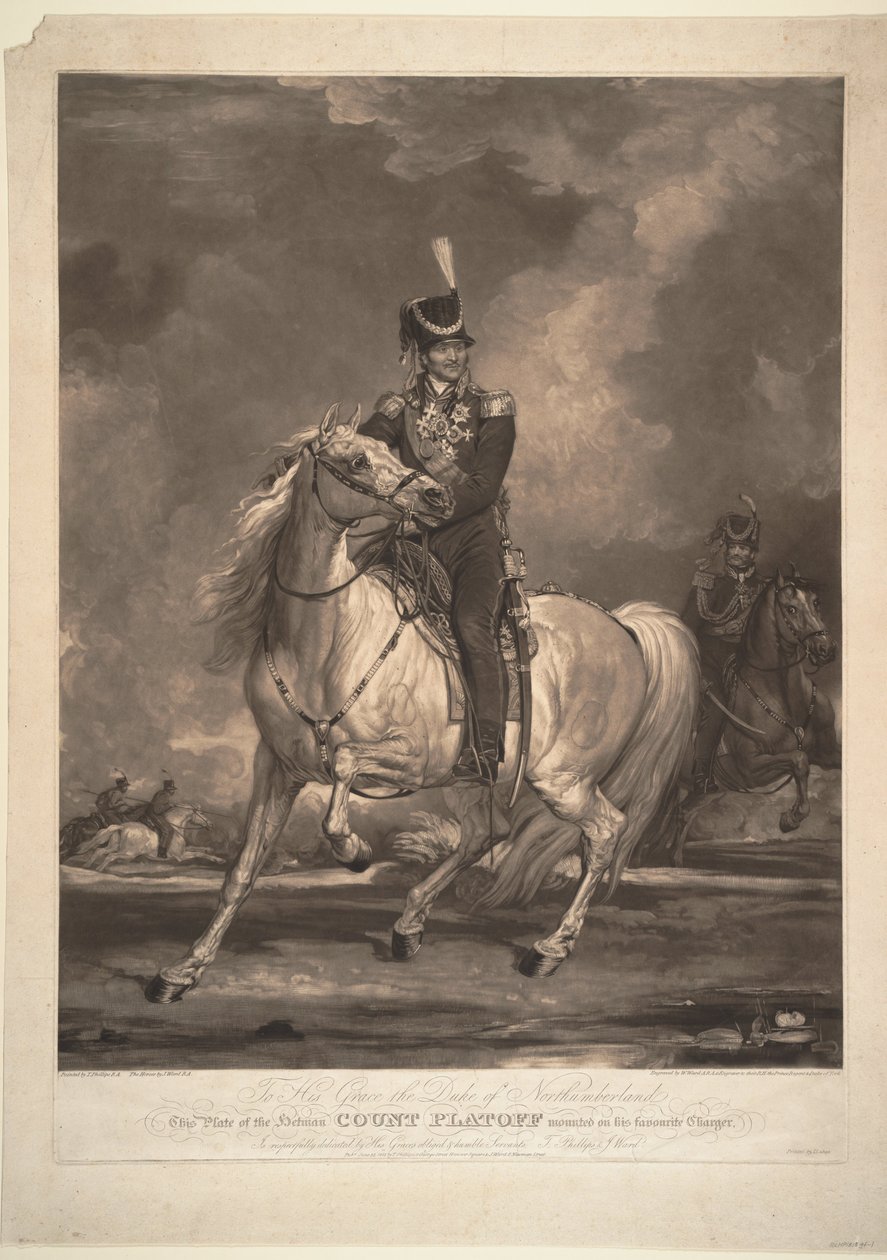 काउंट पोर्ट्रेट ऑफ़ मटवी इवानोविच प्लेटोव 1757-1818, 1815 द्वारा थॉमस फिलिप्स