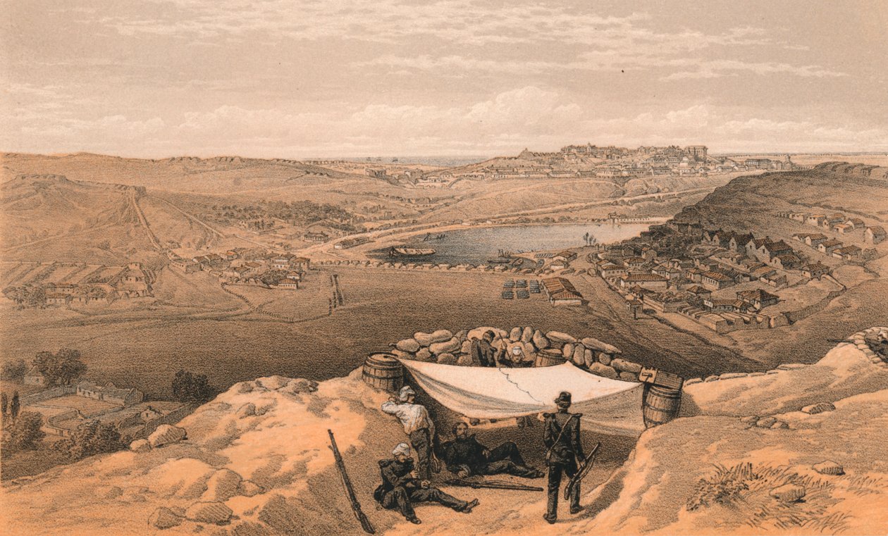 टाउन बैटरियां या सेबास्टोपोल, 1856 की आंतरिक किलेबंदी द्वारा थॉमस पिकेन