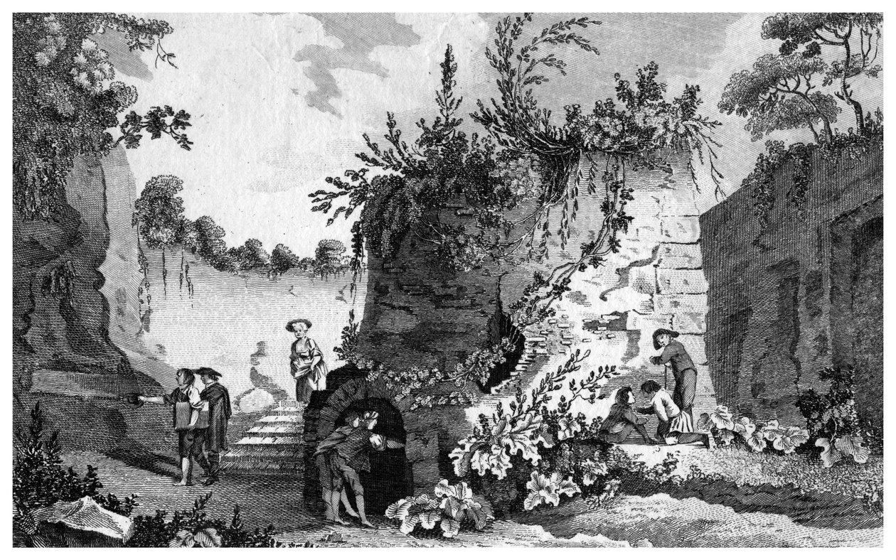 विर्गिल का मकबरा, नेपल्स, इटली के पास, 1788। द्वारा थॉमस प्रैटेंट