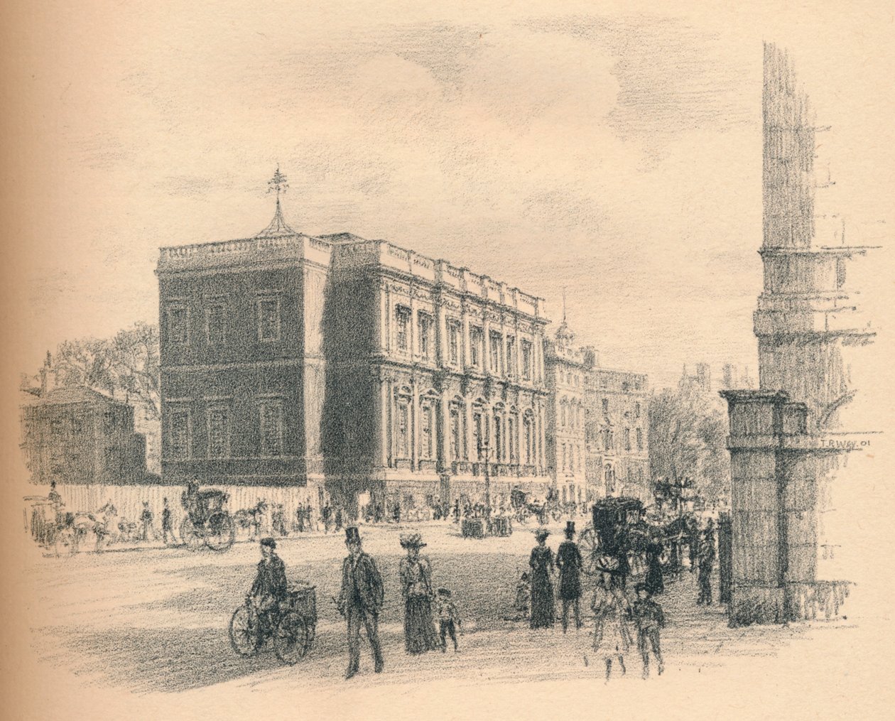 बैंक्वेटिंग हॉल का बाहरी हिस्सा, व्हाइटहॉल पैलेस, 1902 द्वारा थॉमस रॉबर्ट वे