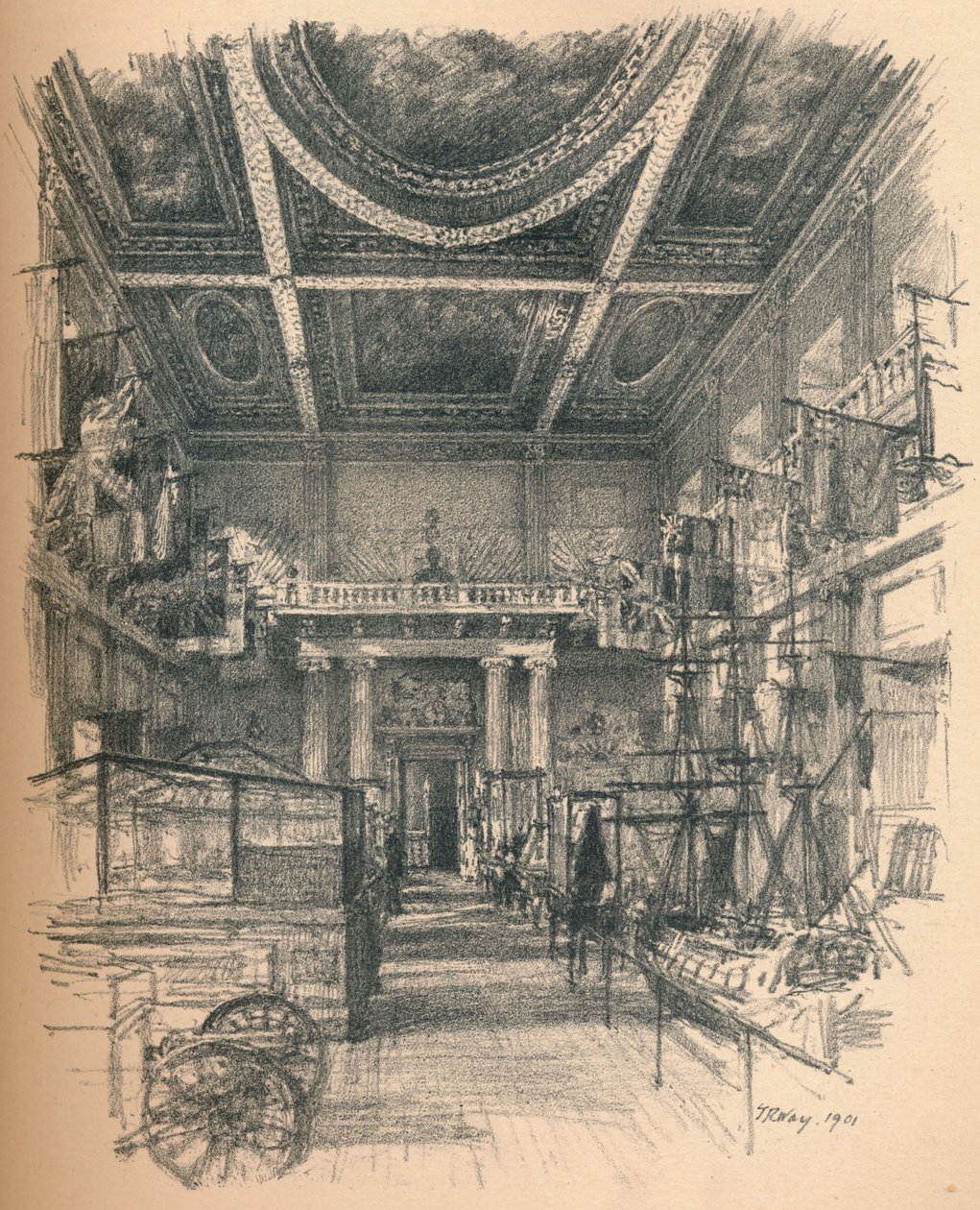 आंतरिक भोज हॉल, व्हाइटहॉल पैलेस, 1902 द्वारा थॉमस रॉबर्ट वे