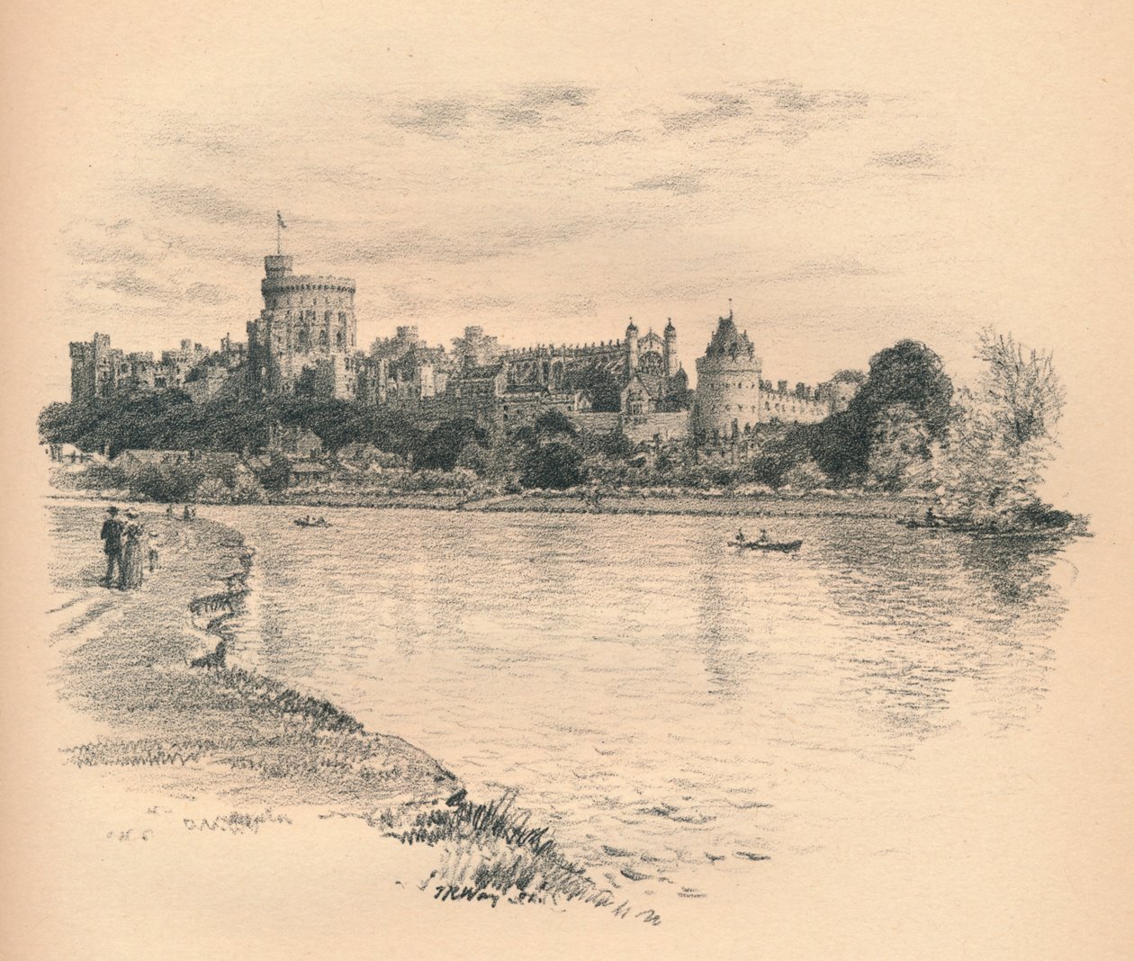 नदी से विंडसर कैसल, 1902 द्वारा थॉमस रॉबर्ट वे