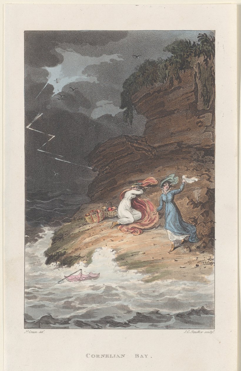स्कारबोरो के पोएटिकल स्केच से कॉर्नेलियन बे, 1813., 1813. निर्माता: थॉमस रोलैंडसन, जोसेफ कॉन्सटेंटाइन स्टैडलर, जे. ब्लक। द्वारा थॉमस रोलैंडसन, जोसेफ कॉन्सटेंटाइन स्टैडलर, जे ब्लुक