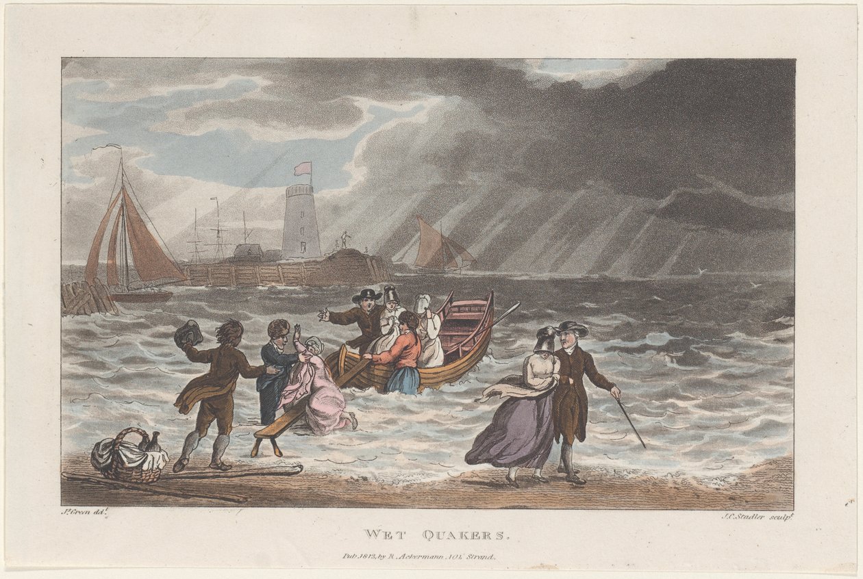 स्कारबोरो के पोएटिकल स्केच से वेट क्वेकर्स, 1813., 1813. निर्माता: थॉमस रोलैंडसन, जोसेफ कॉन्सटेंटाइन स्टैडलर, जे. ब्लक। द्वारा थॉमस रोलैंडसन, जोसेफ कॉन्सटेंटाइन स्टैडलर, जे ब्लुक