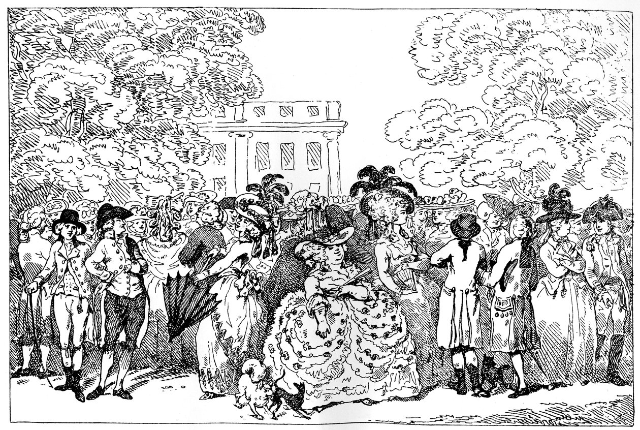 1784, या फैशन ऑफ़ द डे, 1784। द्वारा थॉमस रोलैंड्सन