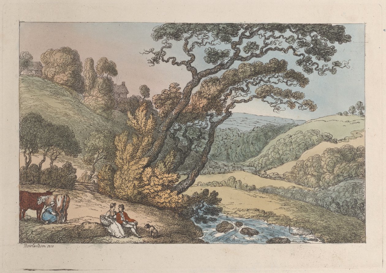 ए कोर्निश व्यू, फ्रॉम व्यूज़ इन कॉर्नवॉल, 1810., 1810। द्वारा थॉमस रोलैंड्सन