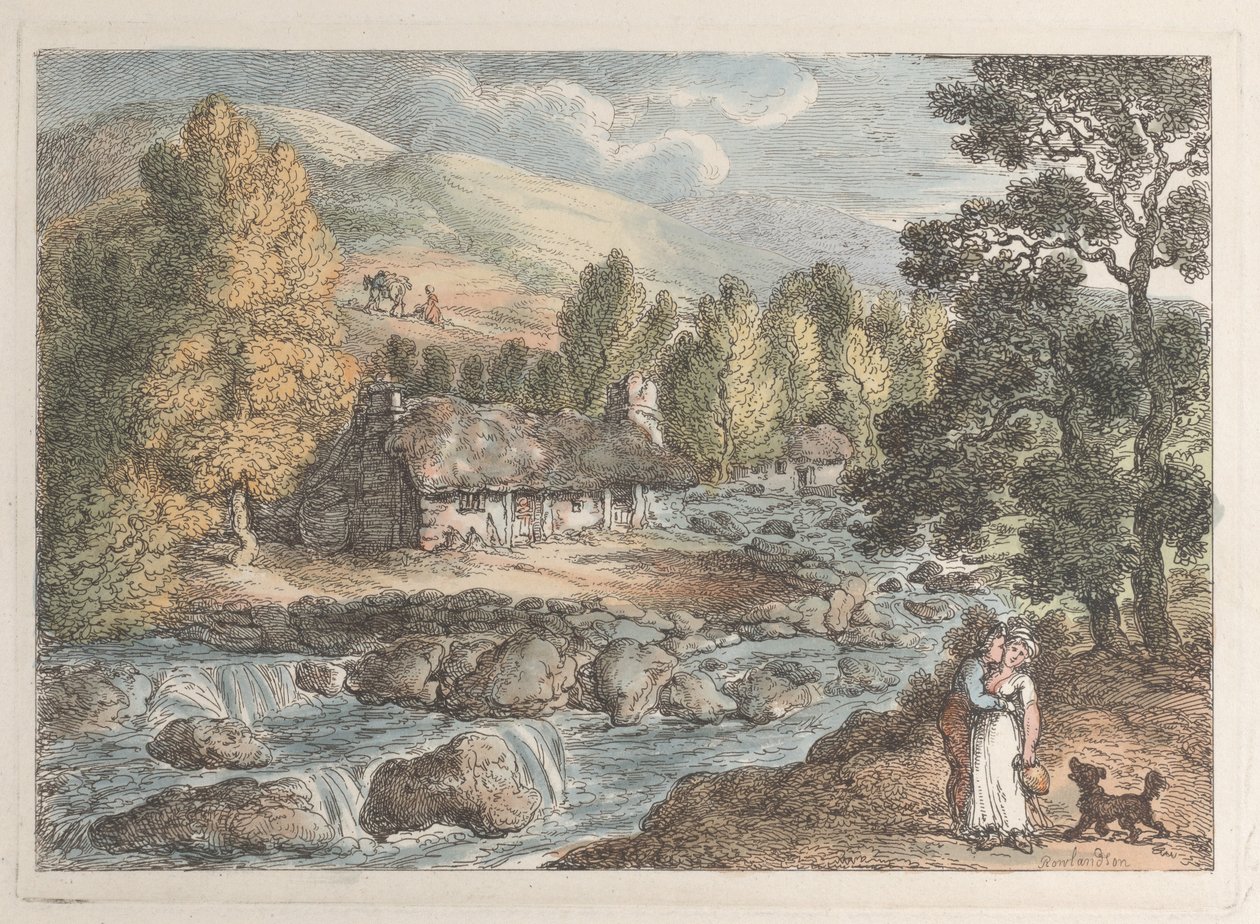 एक कोर्निश जलप्रपात, व्यूज़ इन कॉर्नवाल से, 1812., 1812। द्वारा थॉमस रोलैंड्सन