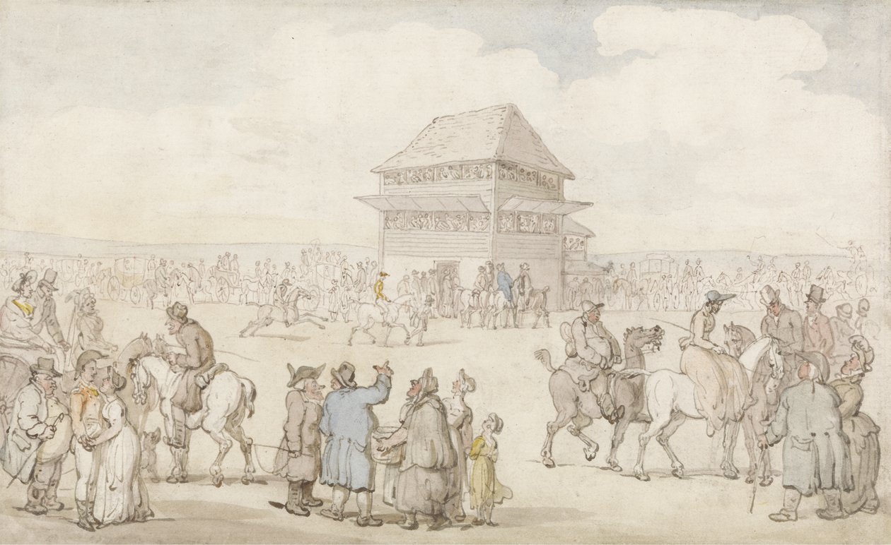 भीड़ भरी सभा, c.1805-10 (कलम और स्याही और कागज पर w - c) द्वारा थॉमस रोलैंड्सन