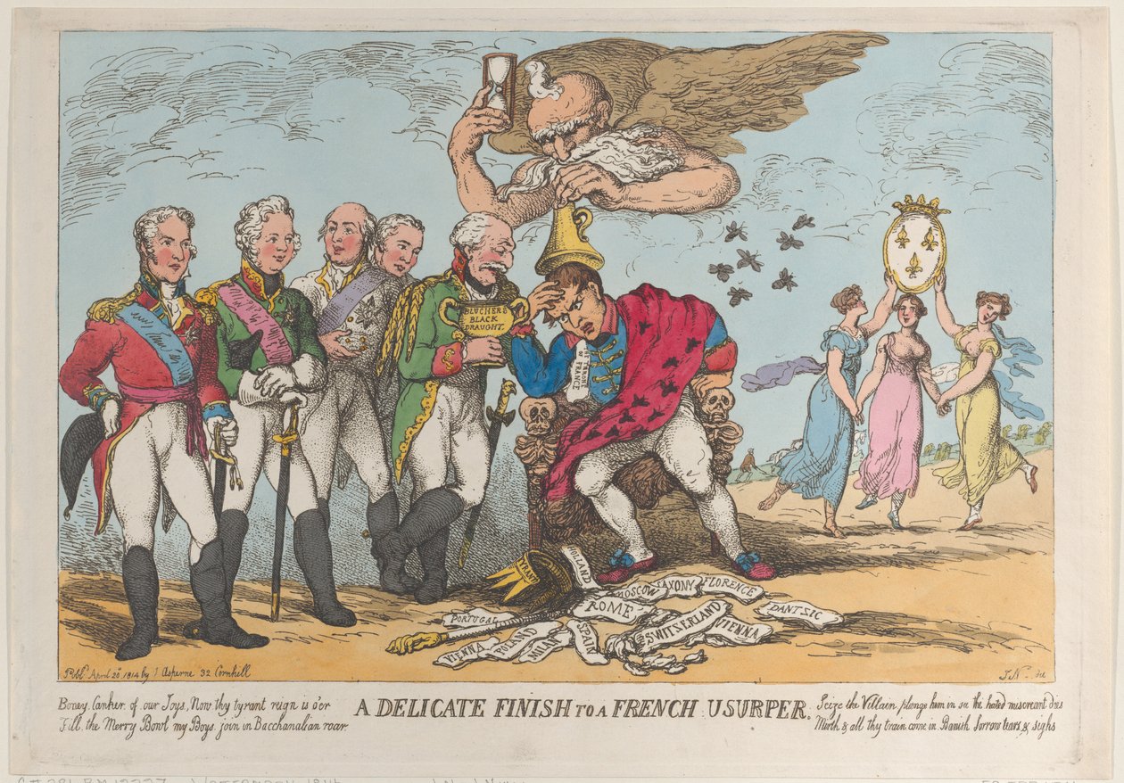 20 अप्रैल, 1814, 20 अप्रैल, 1814 को एक फ्रांसीसी हड़पने वाले के लिए एक नाजुक अंत। द्वारा थॉमस रोलैंड्सन