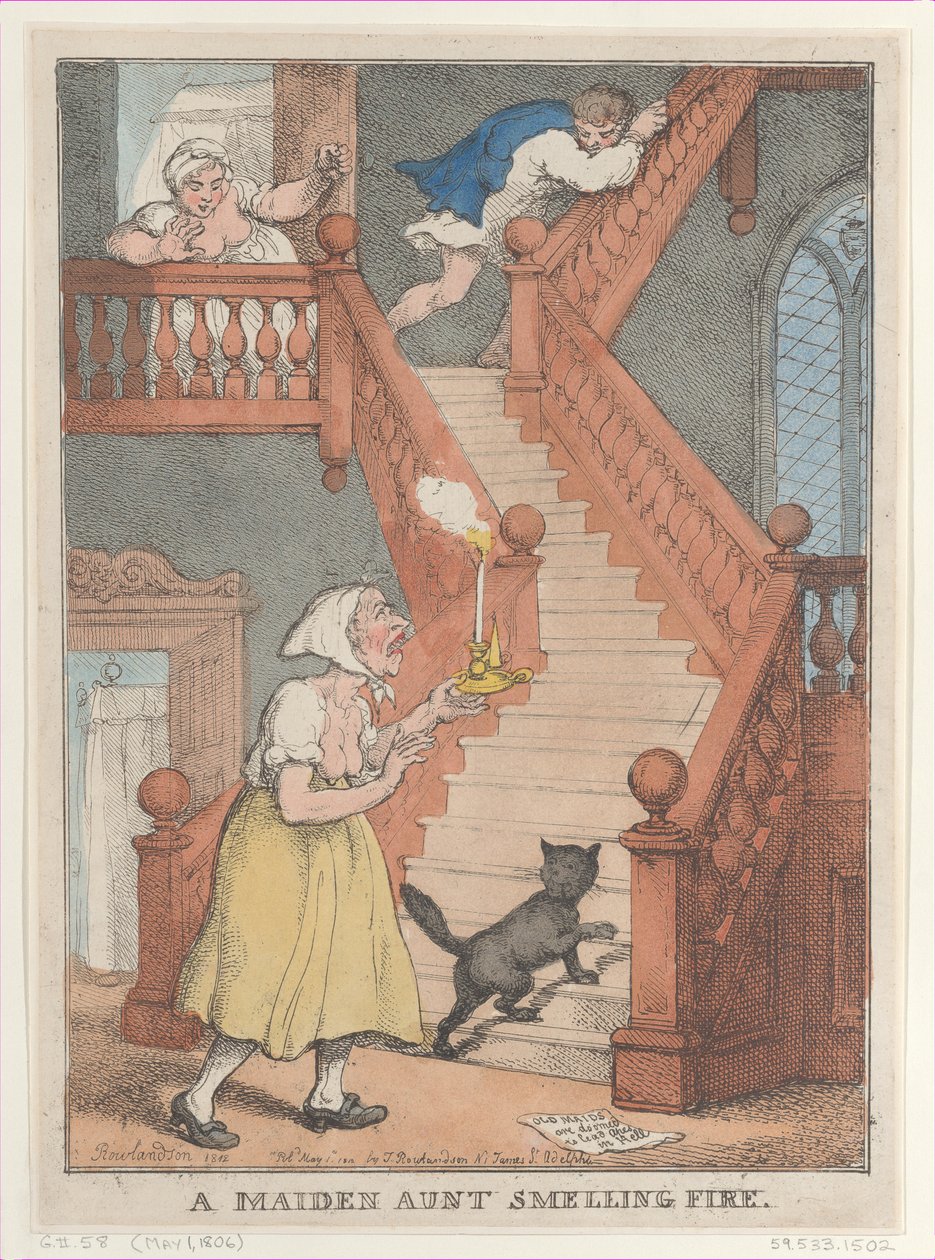 ए मेडेन आंटी स्मेलिंग फायर, [1 मई, 1806], 1 मई, ..., [1 मई, 1806] को फिर से जारी, 1 मई, 1812 को फिर से जारी किया गया। द्वारा थॉमस रोलैंड्सन