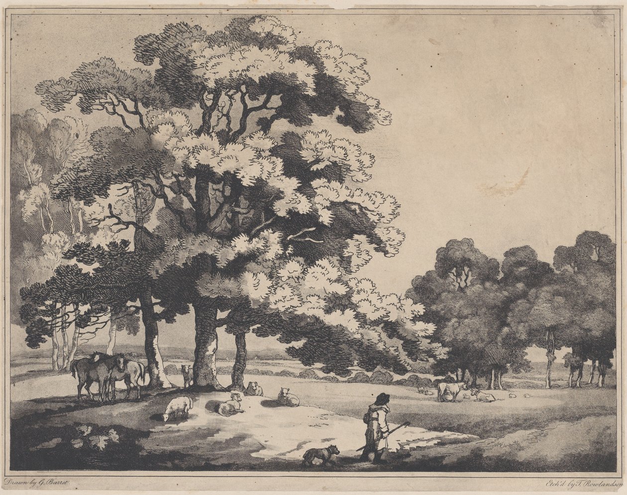 ए पार्क लैंडस्केप, 1783-89।, 1783-89। द्वारा थॉमस रोलैंड्सन