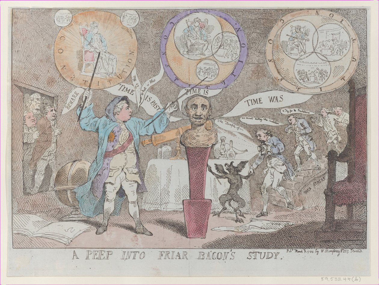 फ्रायर बेकन के अध्ययन में एक झलक, 3 मार्च, 1784., 3 मार्च, 1784। द्वारा थॉमस रोलैंड्सन