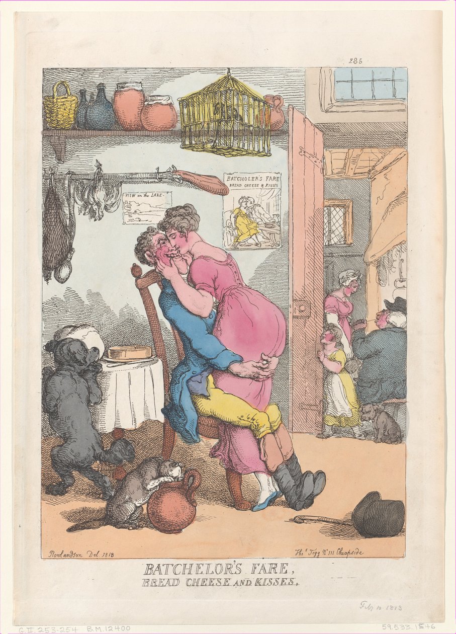 स्नातक का किराया, रोटी, पनीर और चुम्बन, 10 फरवरी, 1813।, 10 फरवरी, 1813। द्वारा थॉमस रोलैंड्सन
