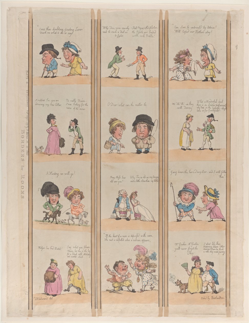 बॉर्डर्स फॉर रूम्स, एक्ट्रा वेंगांजास प्लेट 6, 2 मई, 1799, 2 मई, 1799। द्वारा थॉमस रोलैंड्सन