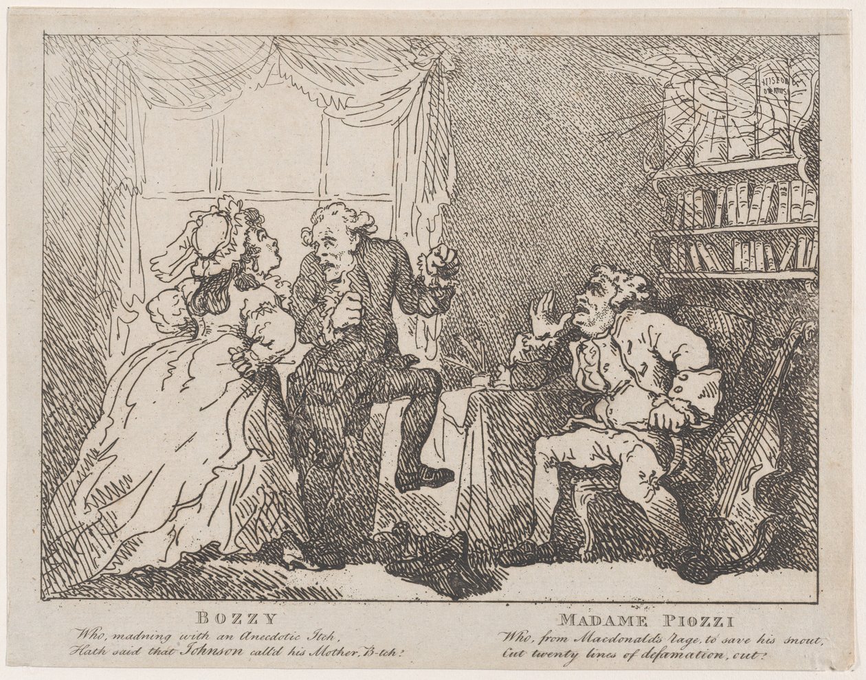 Bozzy और Madame Piozzi Frontispiece, Bozzy और Piozzi पीटर पिंडर द्वारा, 1780-86।, 1780-86। द्वारा थॉमस रोलैंड्सन