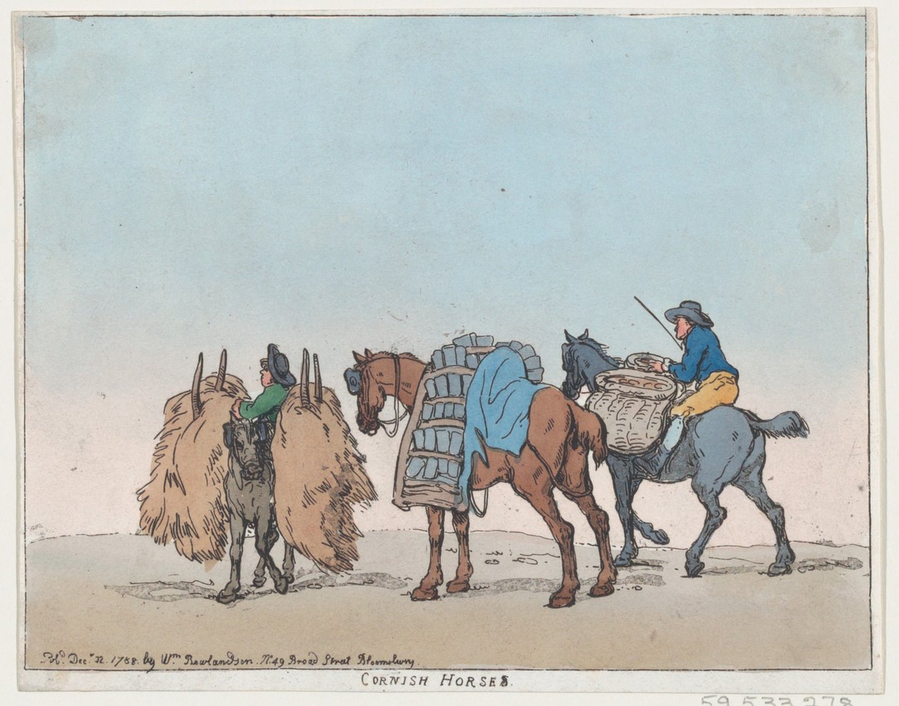कोर्निश घोड़े, 29 दिसंबर, 1788।, 29 दिसंबर, 1788। द्वारा थॉमस रोलैंड्सन
