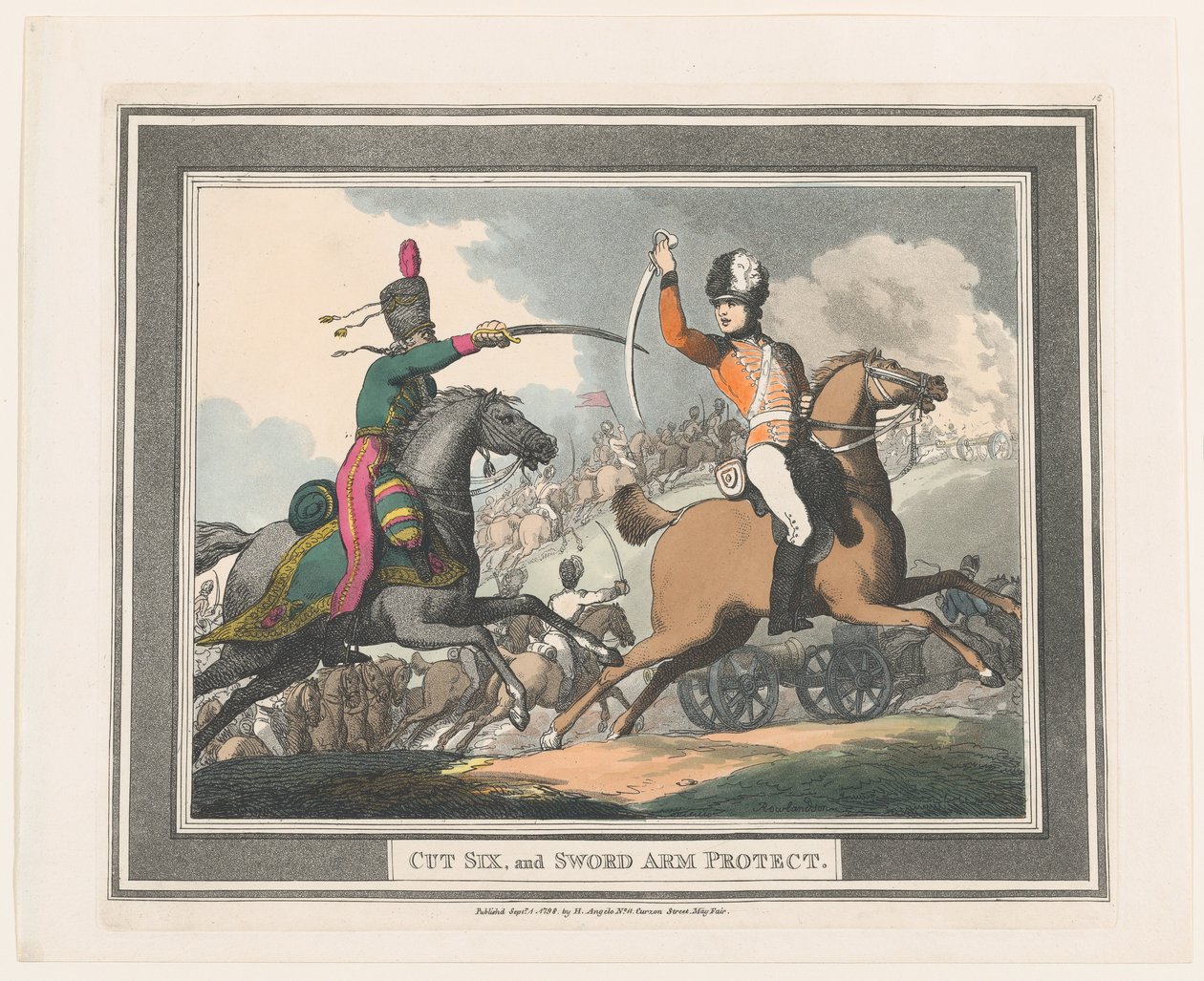 कट सिक्स, और स्वॉर्ड आर्म प्रोटेक्ट, 1 सितंबर, 1798।, 1 सितंबर, 1798। द्वारा थॉमस रोलैंड्सन