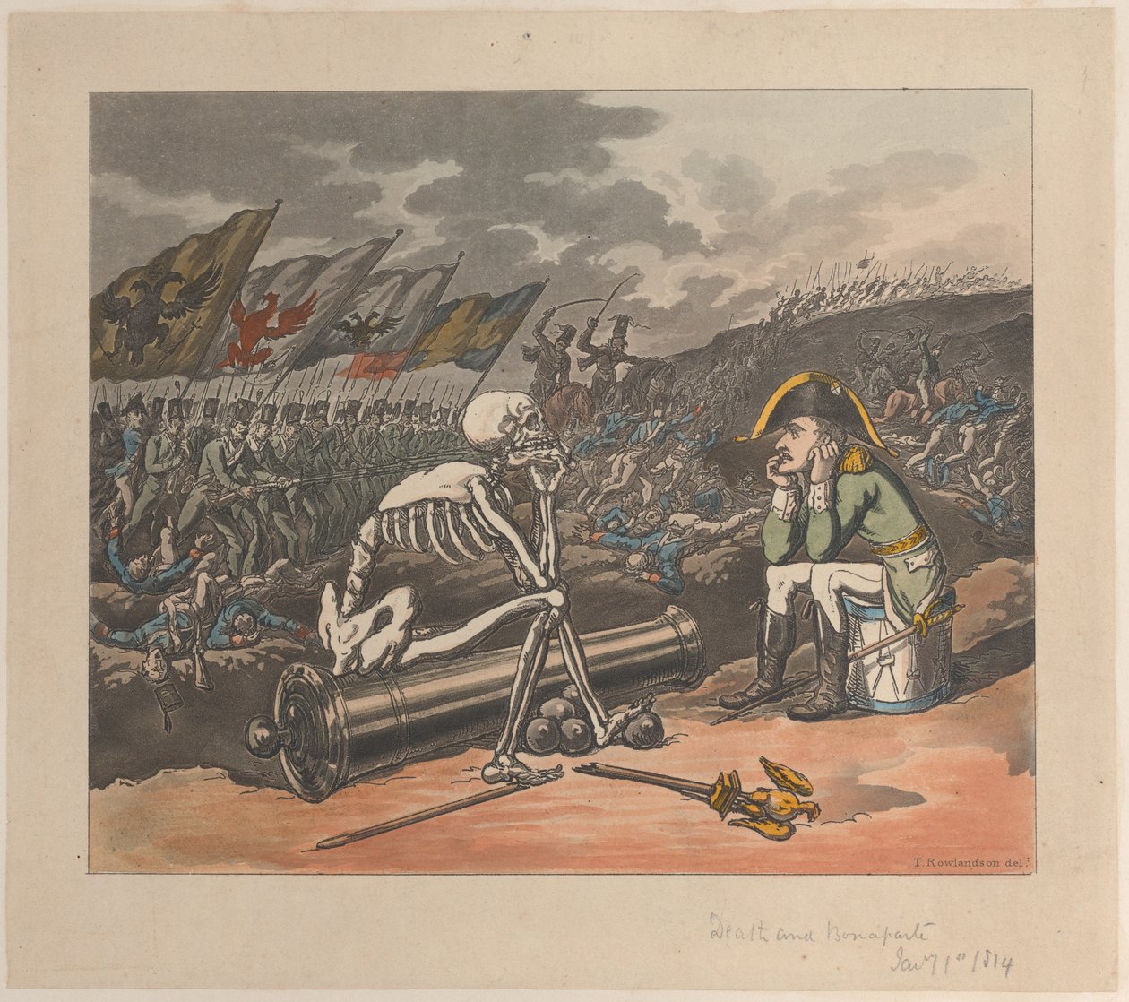 डेथ एंड बोनापार्ट, द टू किंग्स ऑफ़ टेरर, 1 जनवरी, 1814., 1 जनवरी, 1814। द्वारा थॉमस रोलैंड्सन