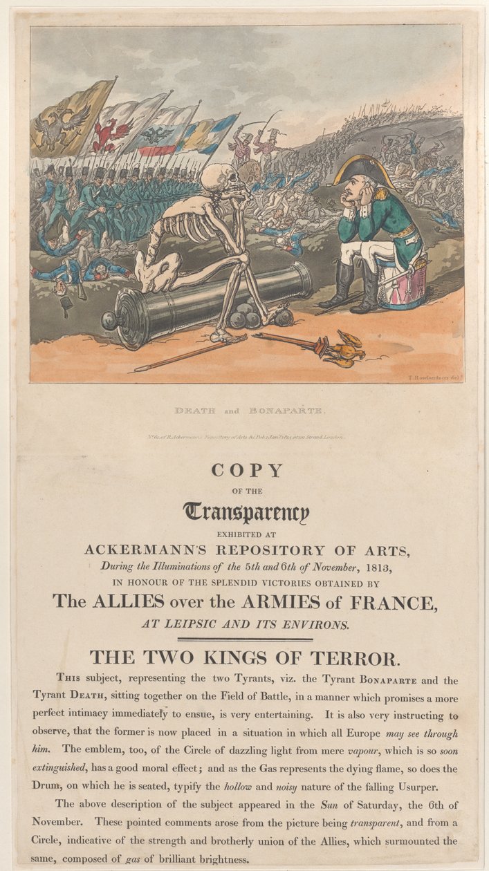 डेथ एंड बोनापार्ट, द टू किंग्स ऑफ़ टेरर, 1 जनवरी, 1814., 1 जनवरी, 1814। द्वारा थॉमस रोलैंड्सन