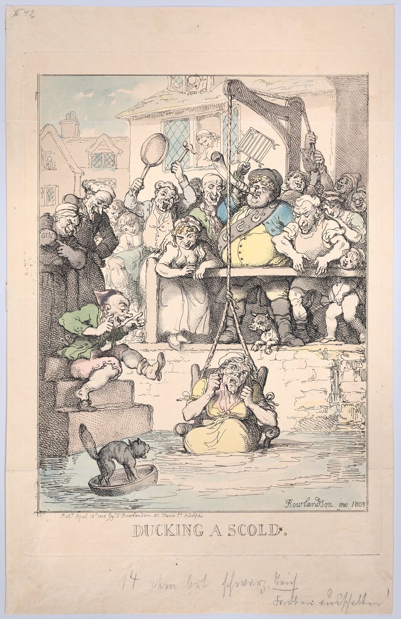 डकिंग ए स्कॉल्ड, 12 अप्रैल, 1803।, 12 अप्रैल, 1803। द्वारा थॉमस रोलैंड्सन
