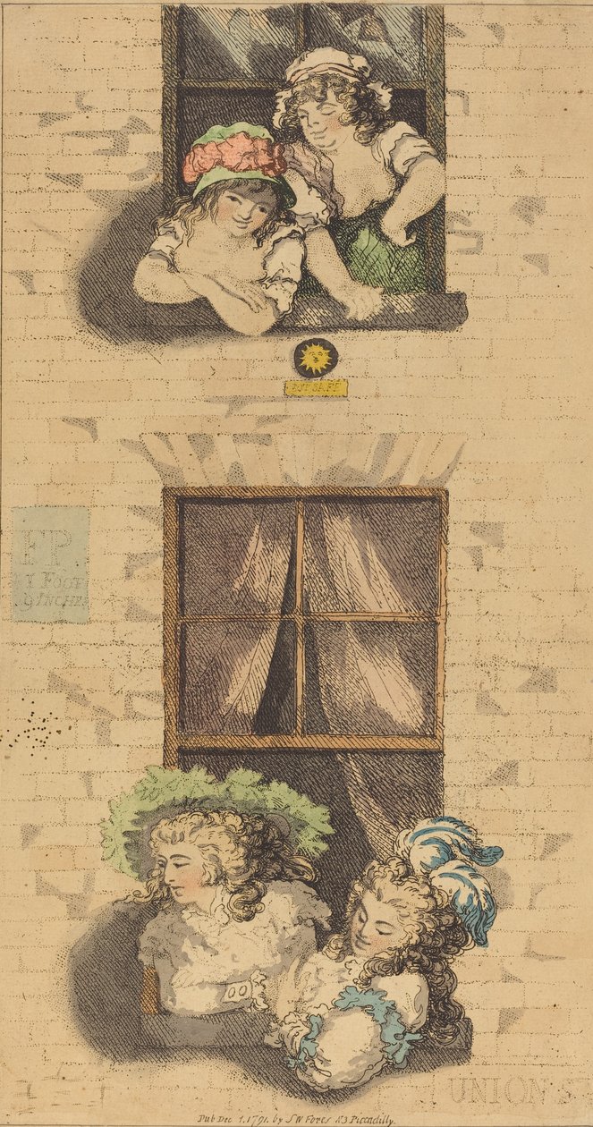 पहली और दूसरी मंजिल, 1791 में प्रकाशित। द्वारा थॉमस रोलैंड्सन