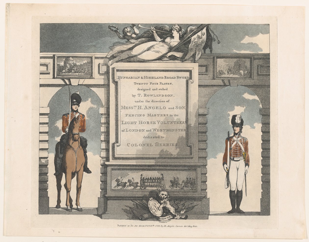 फॉरवर्ड, हंगेरियन और हाईलैंड ब्रॉडस्वॉर्ड, 12 फरवरी, 1799। द्वारा थॉमस रोलैंड्सन