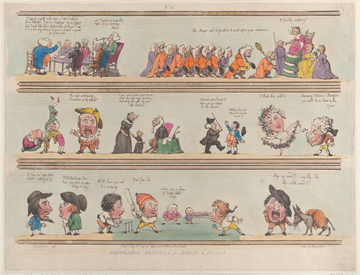 कमरे और हॉल के लिए विचित्र बॉर्डर्स, प्लेट 13, 1799., 1799। द्वारा थॉमस रोलैंड्सन