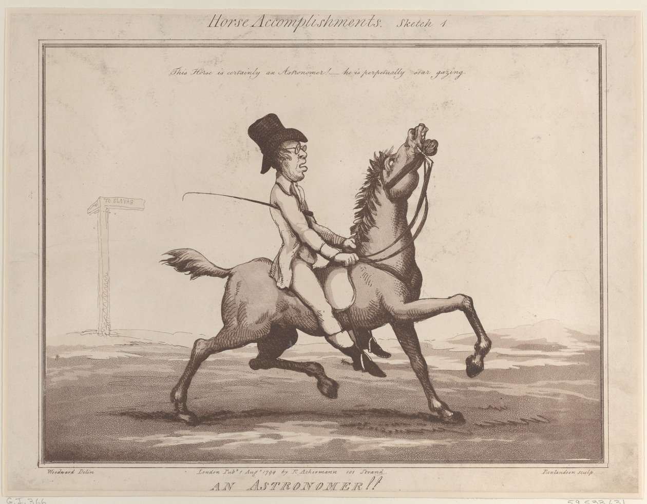 घोड़े की उपलब्धियां, स्केच 1: एक खगोलशास्त्री !!, 1 अगस्त, 1799।, 1 अगस्त, 1799। द्वारा थॉमस रोलैंड्सन