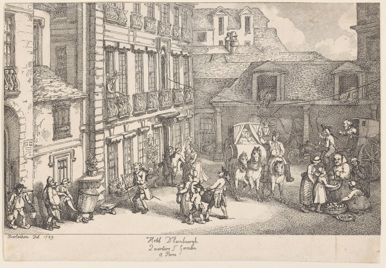 होटल डी'हैम्बर्ग, क्वार्टियर सेंट। पेरिस में जर्मेन, 1789, 1789। द्वारा थॉमस रोलैंड्सन