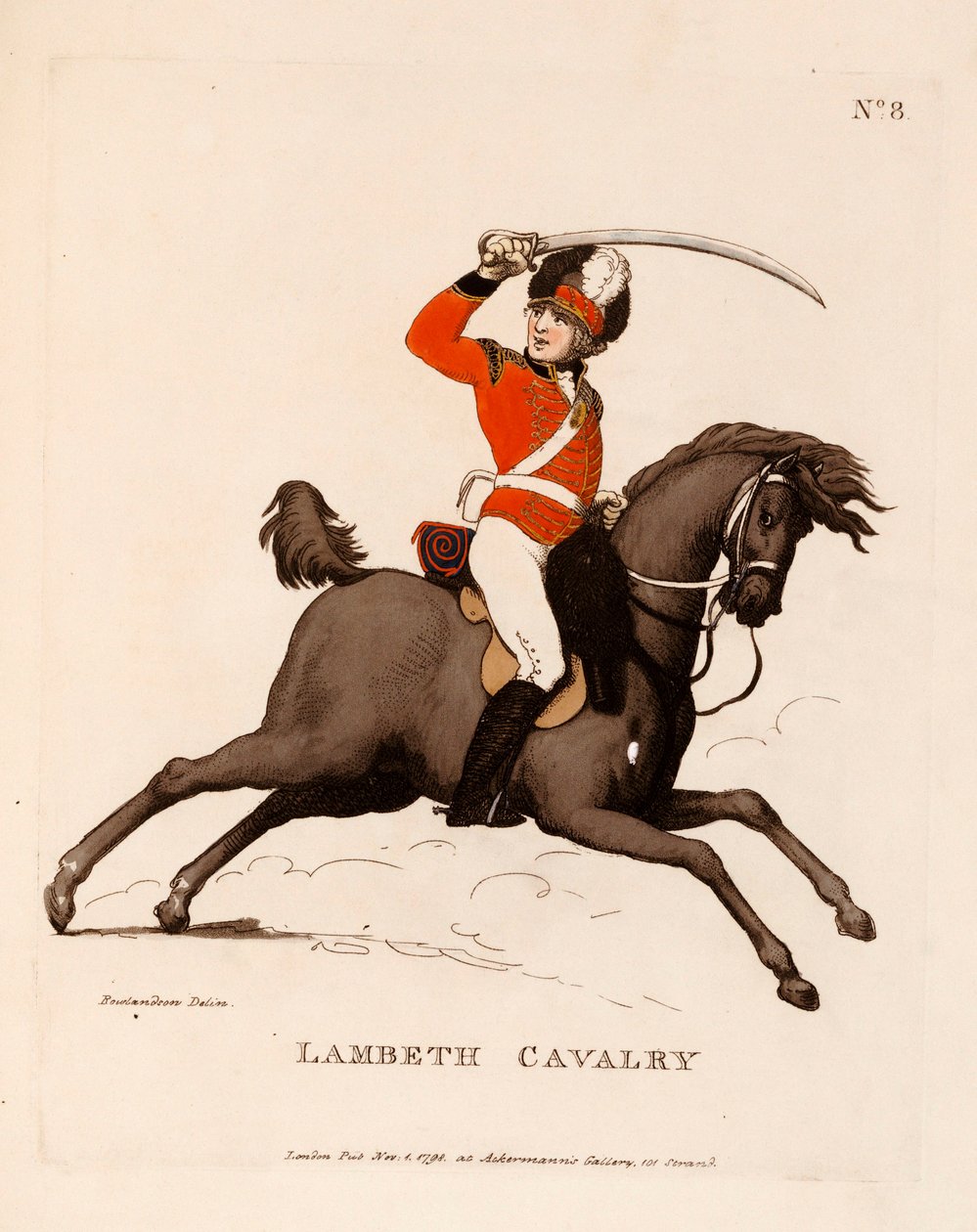 लैंबेथ कैवलरी, "लॉयल वालंटियर्स ऑफ लंदन एंड एनविरॉन", 1798-99 से द्वारा थॉमस रोलैंड्सन