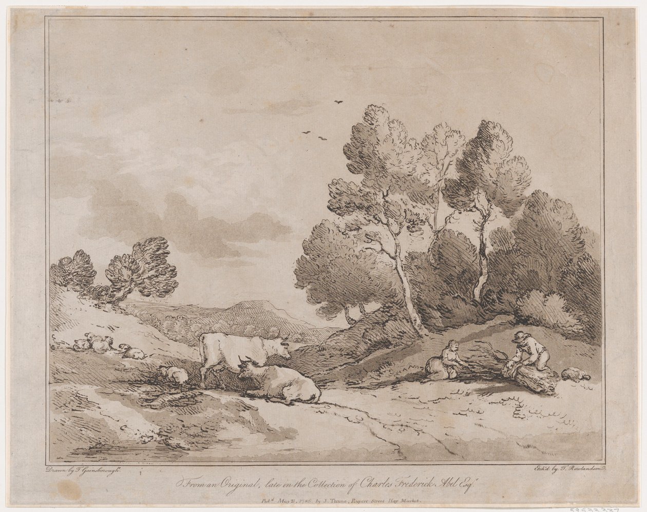 लैंडस्केप विथ फिगर्स बाइंडिंग ए बंडल ऑफ़ वुड, 21 मई, 1789।, 21 मई, 1789। द्वारा थॉमस रोलैंड्सन