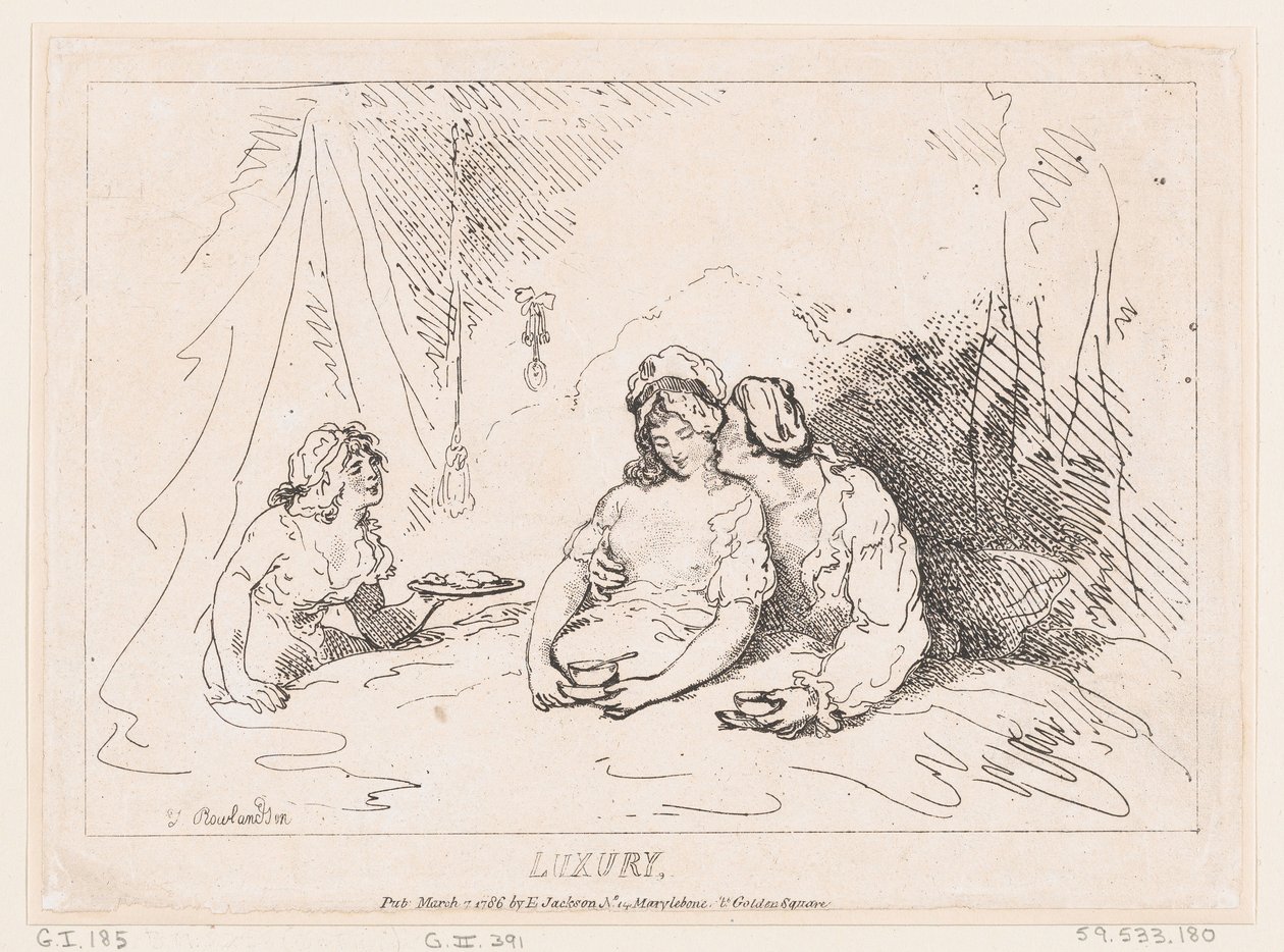विलासिता, 7 मार्च, 1786।, 7 मार्च, 1786। द्वारा थॉमस रोलैंड्सन