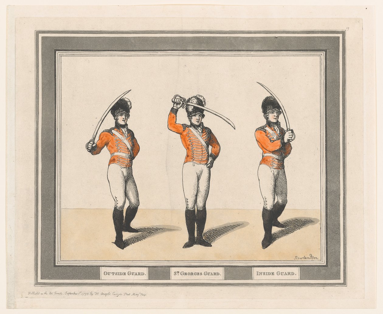 आउटसाइड गार्ड, सेंट जार्ज गार्ड, इनसाइड गार्ड, 1 सितंबर, 1798., 1 सितंबर, 1798। द्वारा थॉमस रोलैंड्सन