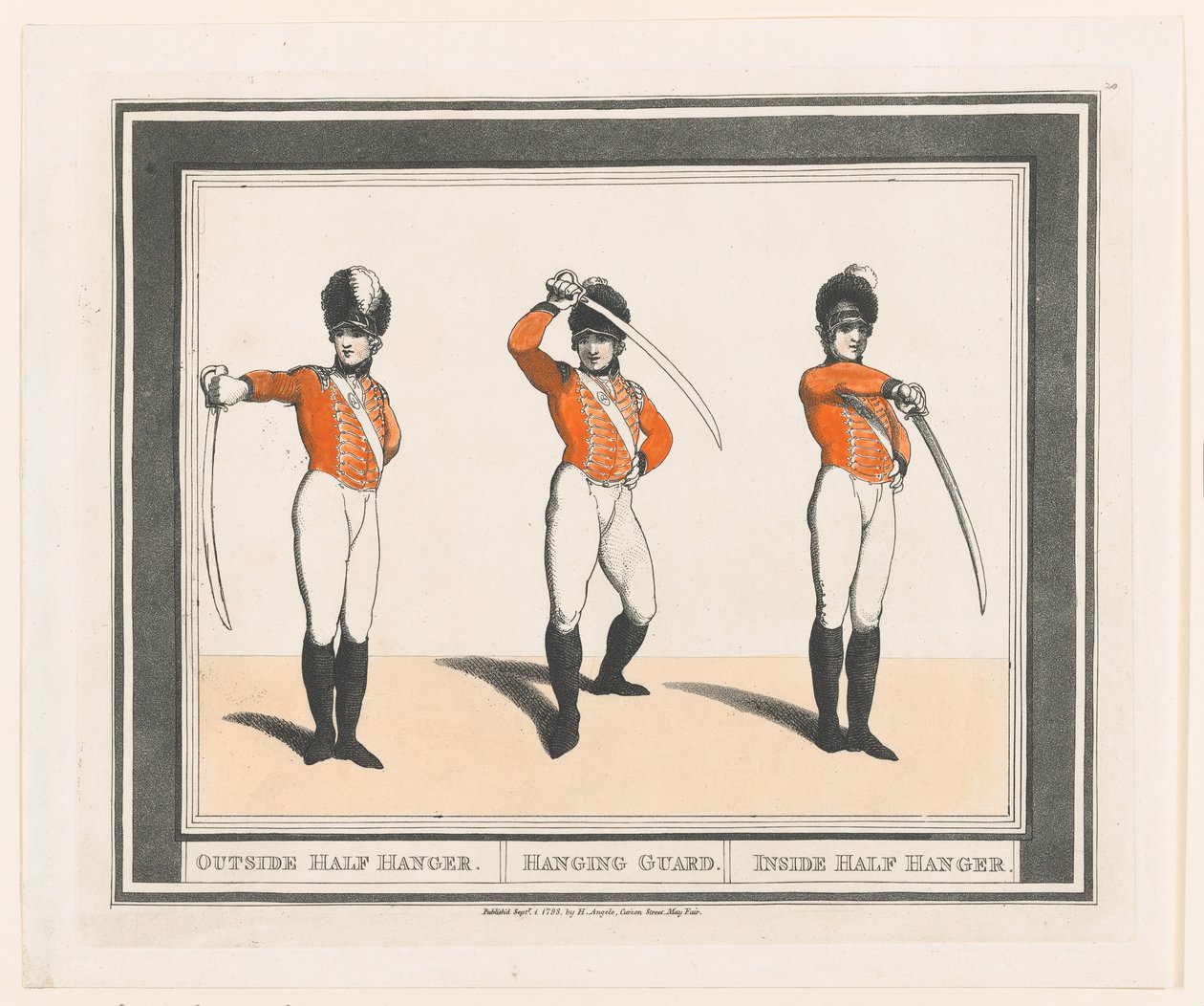 आउटसाइड हाफ हैंगर, हैंगिंग गार्ड, इनसाइड हाफ हैंगर, 1 सितंबर, 1798., 1 सितंबर, 1798। द्वारा थॉमस रोलैंड्सन