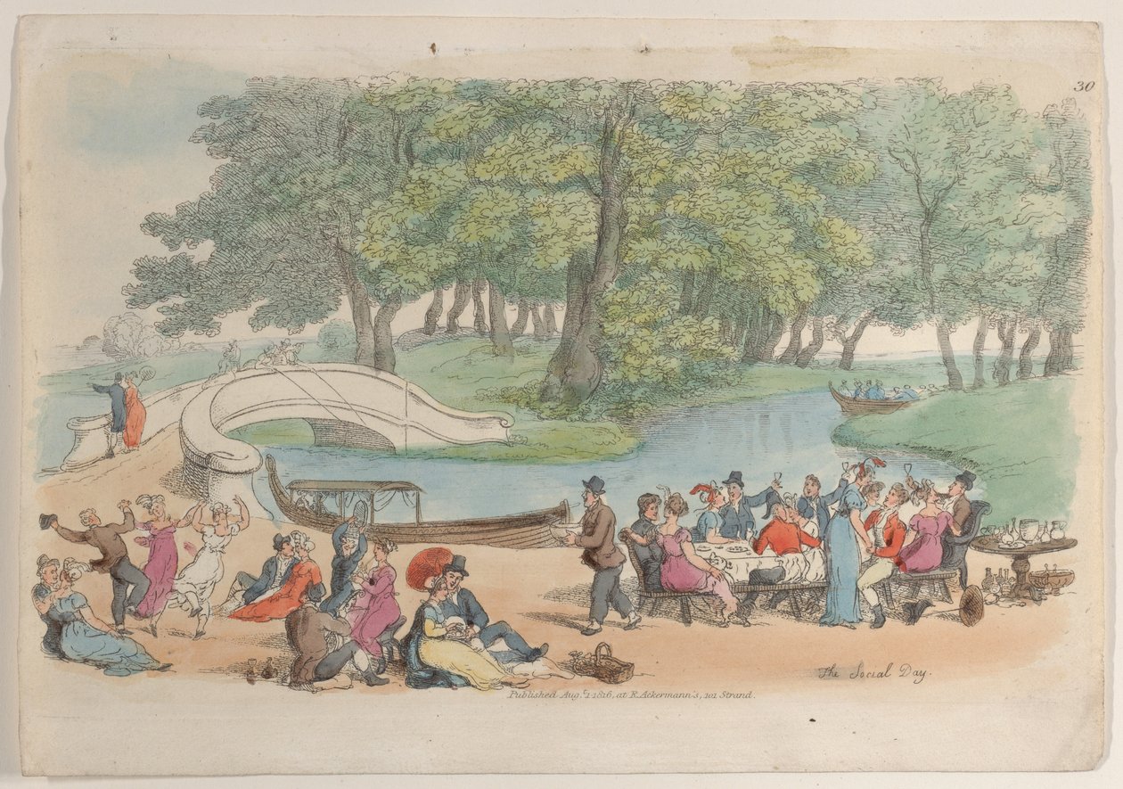 प्लेट 30: द सोशल डे, फ्रॉम वर्ल्ड इन मिनिएचर, 1816., 1816। द्वारा थॉमस रोलैंड्सन