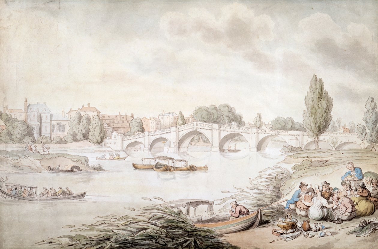 रिचमंड ब्रिज, लंदन, c1780-c1820 द्वारा थॉमस रोलैंड्सन