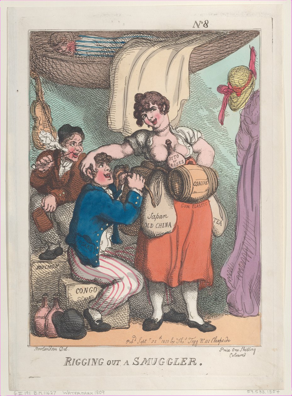 एक तस्कर को बाहर निकालना, 25 सितंबर, 1810., 25 सितंबर, 1810। द्वारा थॉमस रोलैंड्सन