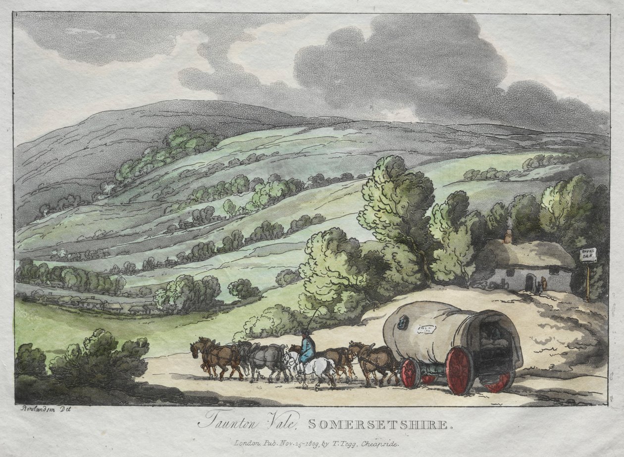 रॉलैंड्सन स्केचेस फ्रॉम नेचर: टूनटन वेल, समरसेटशायर, 1809। द्वारा थॉमस रोलैंड्सन