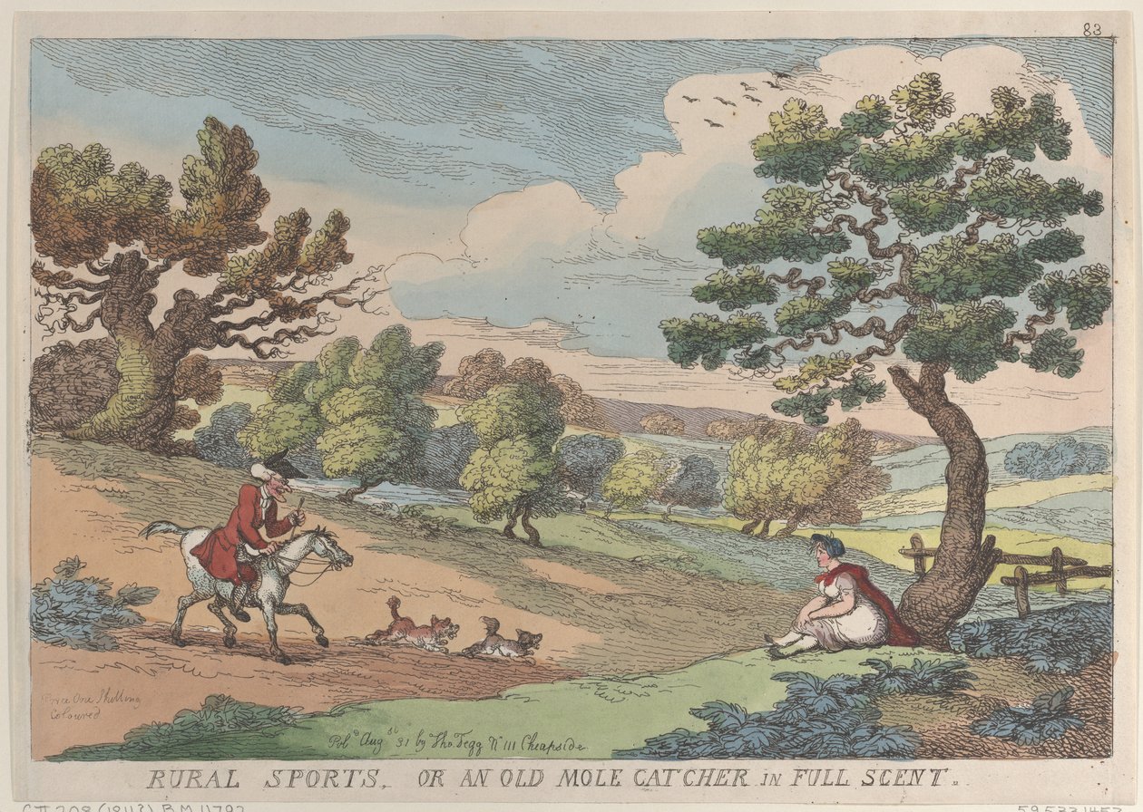 रूरल स्पोर्ट्स, ऑर एन ओल्ड मोल कैचर इन फुल सेंट, 31 अगस्त, 1811., 31 अगस्त, 1811। द्वारा थॉमस रोलैंड्सन