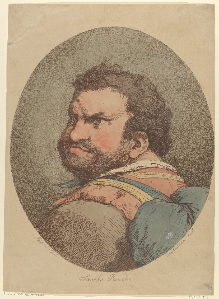 सांचो पांजा, डॉन क्विक्सोट से, सीए। 1776., सीए। 1776. द्वारा थॉमस रोलैंड्सन