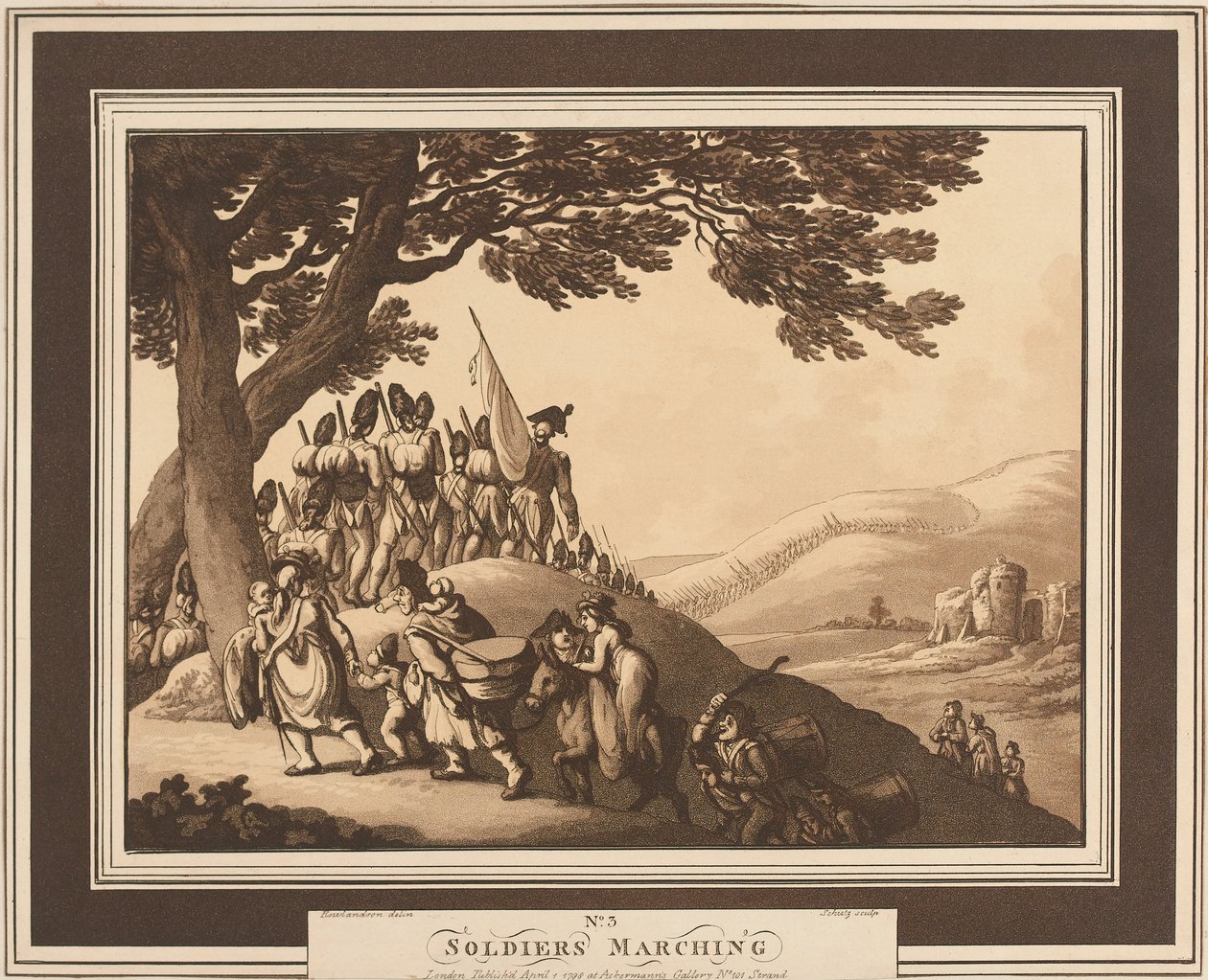  सैनिक मार्चिंग , c.1798 द्वारा थॉमस रोलैंड्सन