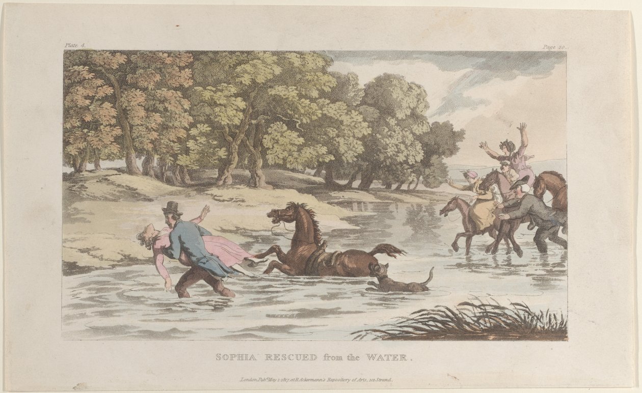 सोफिया को पानी से बचाया गया, वेकफील्ड के विकर से, 1 मई, 1817, 1 मई, 1817। द्वारा थॉमस रोलैंड्सन